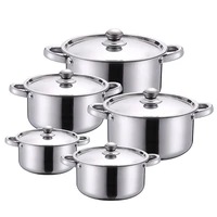 5pcs food grade stainless steel pot set high practical soup cooking pots creative gifts stew soup kitchen cookware