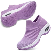 womens walking shoes sock sneakers slip on mesh platform air cushion athletic shoes work nurse comfortable