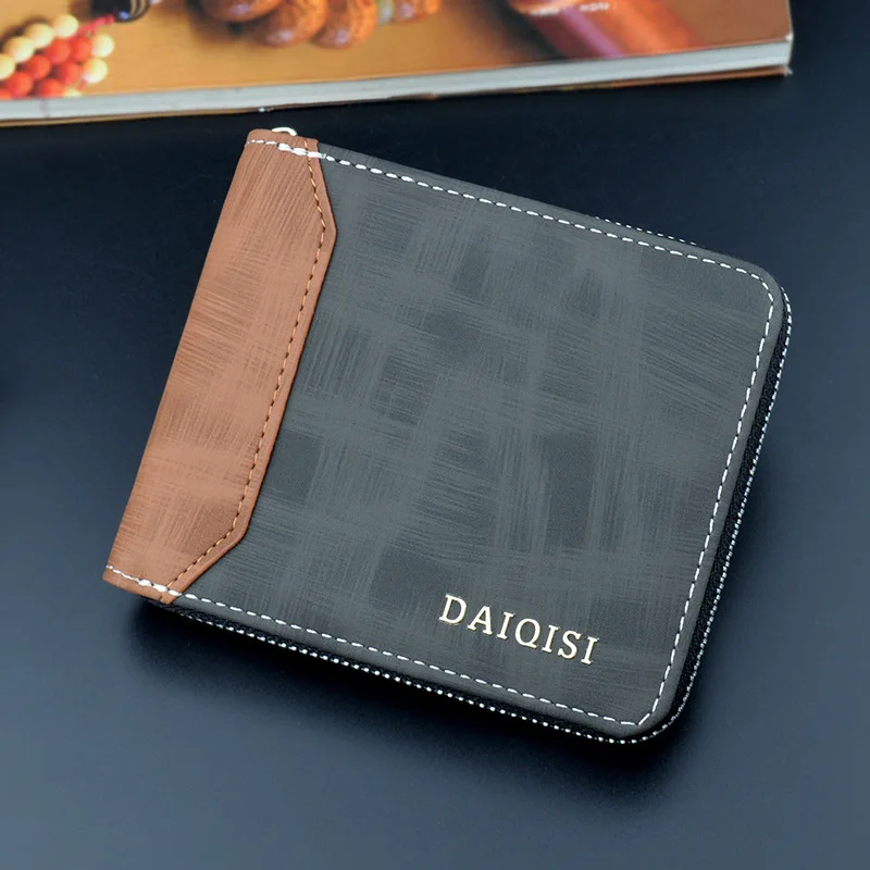 Short Men Wallets Slim Classic Coin Pocket Photo Holder Small Male Wallet High Quality Card Holder Frosted Leather Men Purses