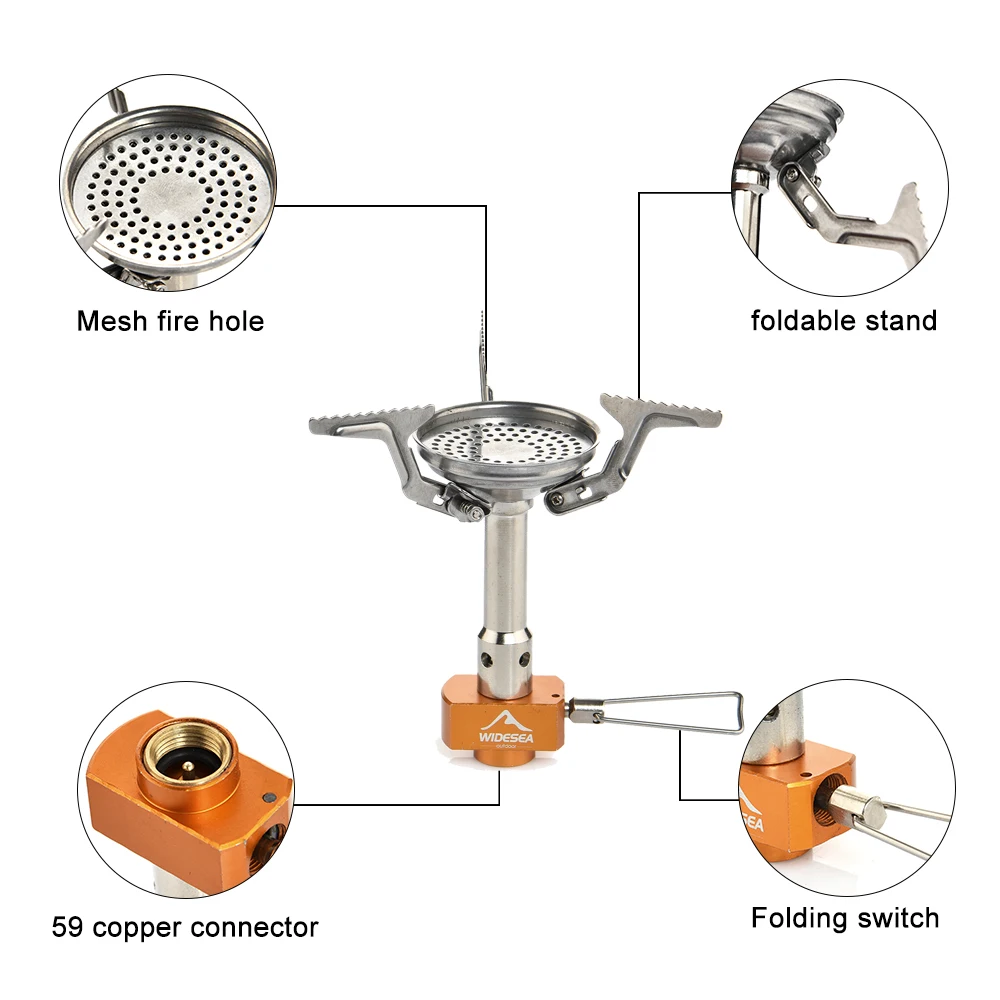 Туристическая газовая горелка Widesea уличная портативная плита обогреватель