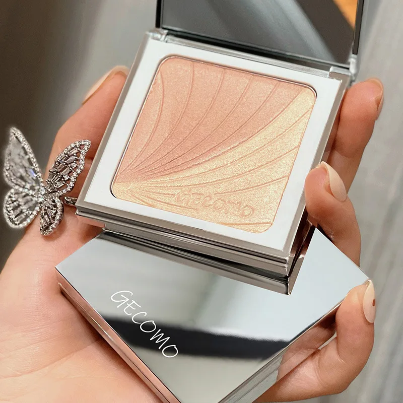 

GECOMO Highlighter for Face Cosmetics Makeup Bronzing Powder Glitter Nose Brightening Waterproof Makeup 2 Color Shiny Powder