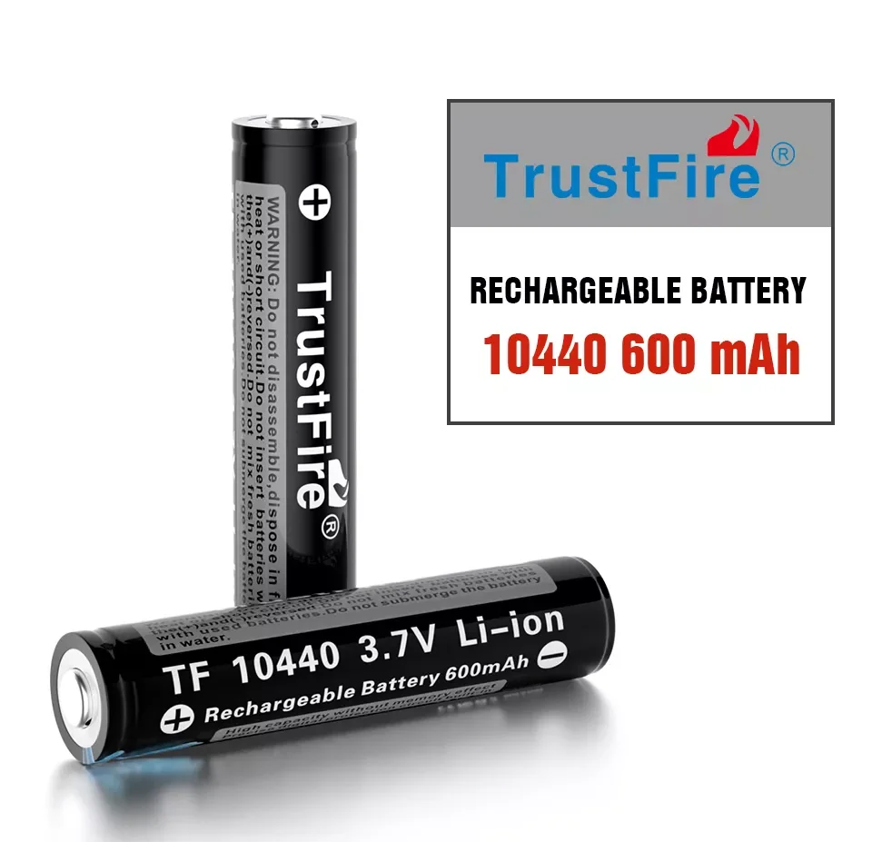

2023New Trustfire 10440 AAA Lithium Battery Original 3.7V 600mAh Rechargeable Li Ion Battery Cells for Toy Flashlight Calculato