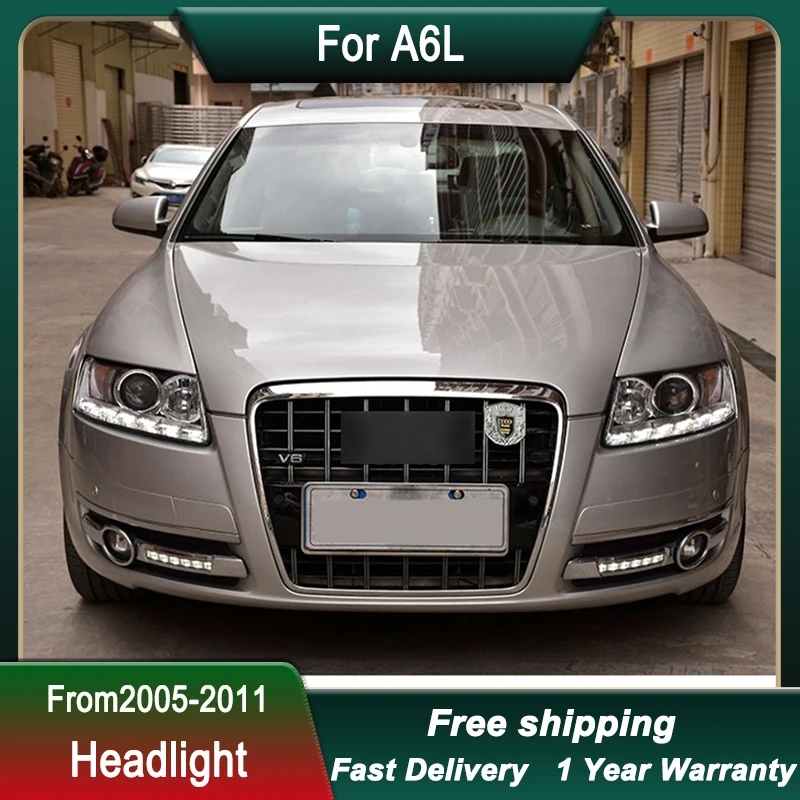 Автомобильные фары для Audi A6L 2005-2011 обновление до Φ новый дизайн передняя фара DRL