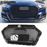 for audi a3s3sline racing grill front sport honeycomb hood engine guards for audi 2017 2019 car accessories for quattro style