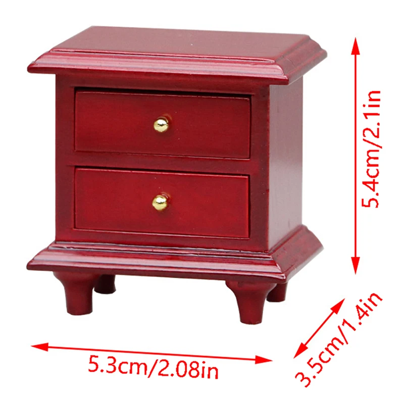 

1PC 1:12 Dollhouse Mini Wood Bedside Cabinet Drawer Chest Storage Table Furniture Bedroom Decor Toy Doll House Accessories