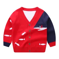 Winter Sweater Kids Cardigan Cotton Knit Cardigan Cartoon Sweater Shark Outerwear Sweater Baby Boykids Clothes Toddler Cardigan