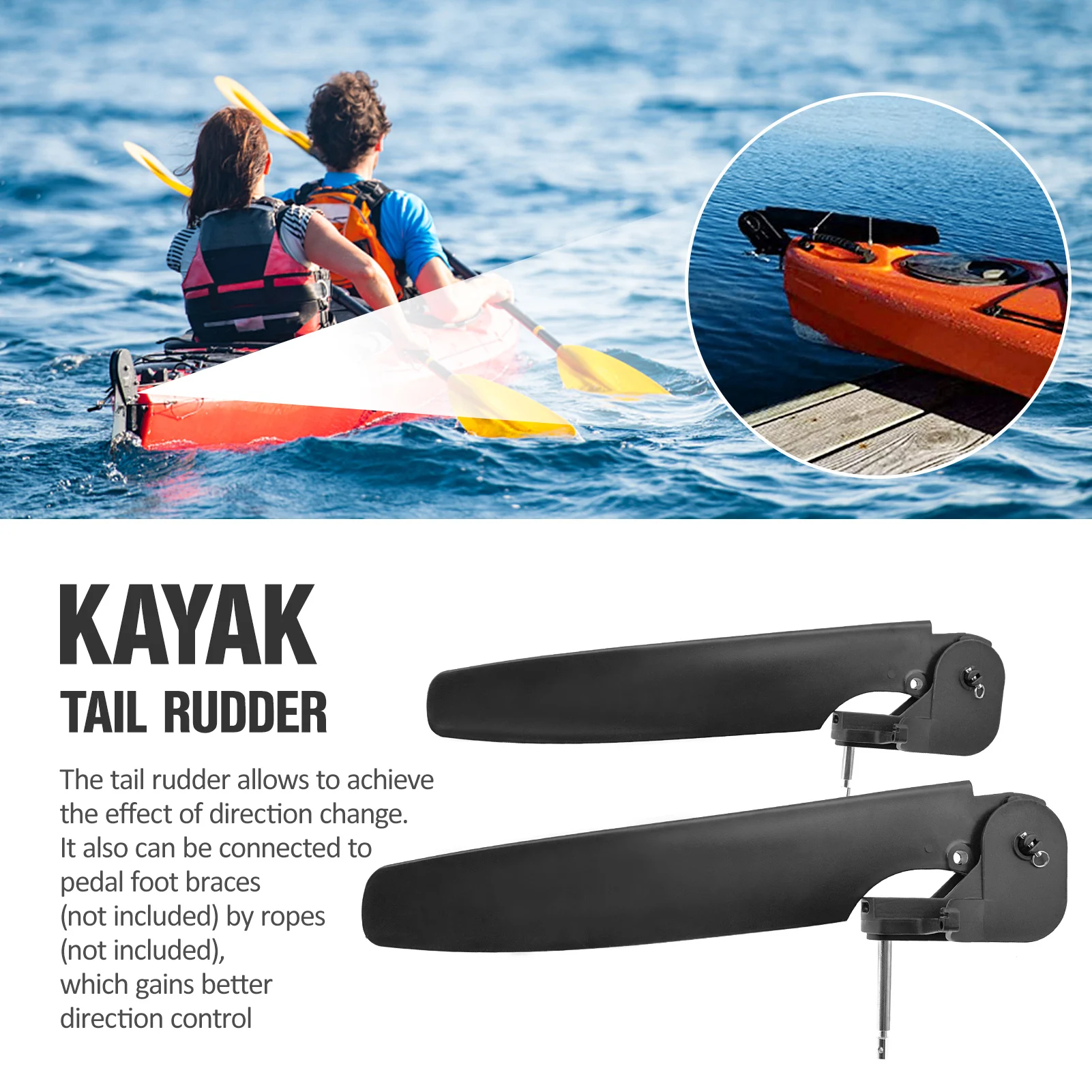 

Kayak Tail Rudder Steering System Control Kit for Direction Control for boat accessories kayak accessories