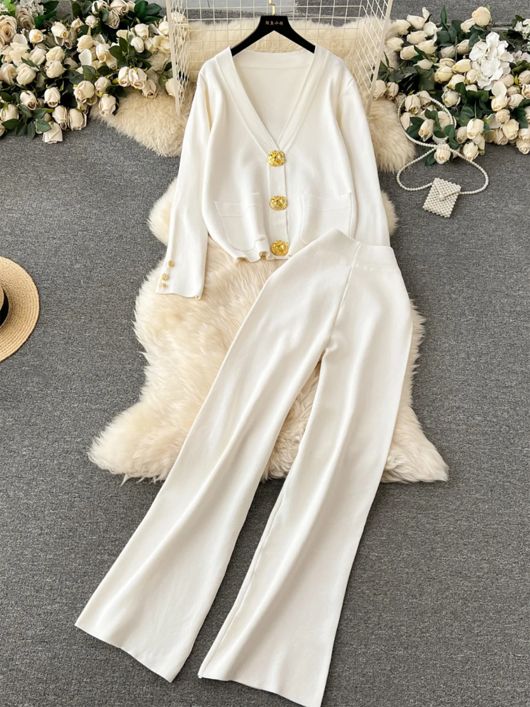 Элегантный повседневный трикотажный комплект из двух предметов Chrysler женская