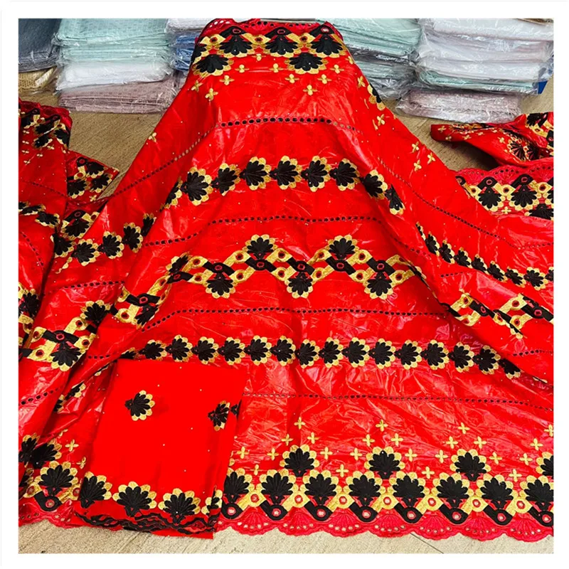 

(1) new fashion design good quality african bazin riche lace fabric 5+2yards lace for women dress A324214