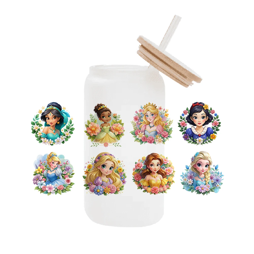 Disney Princess для Libbey банка 16 унций стекло 3D водонепроницаемая УФ DTF кофейная