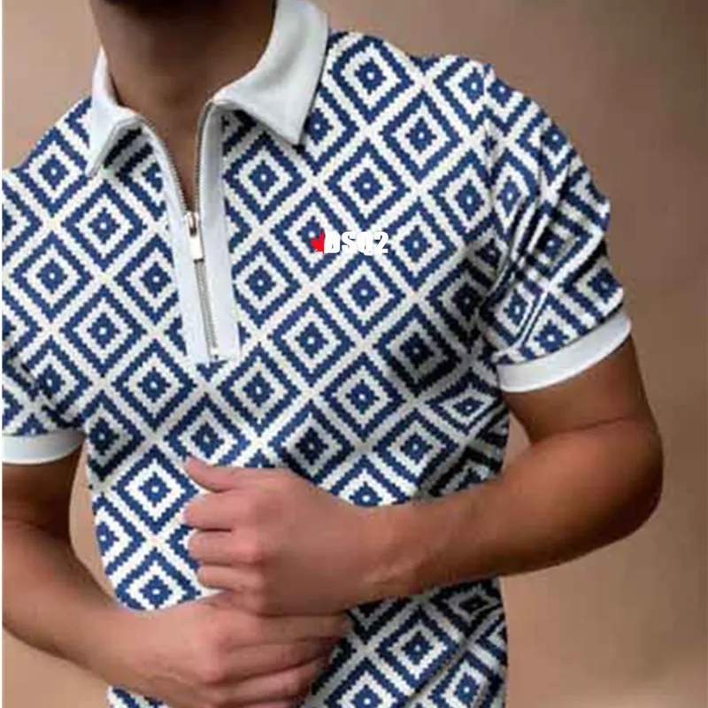

2021 Polo Shirt Men Summer Stritching Men's Shorts Sleeve Polo Business Clothes Luxury Men Tee Shirt Brand Polo Grid stripe