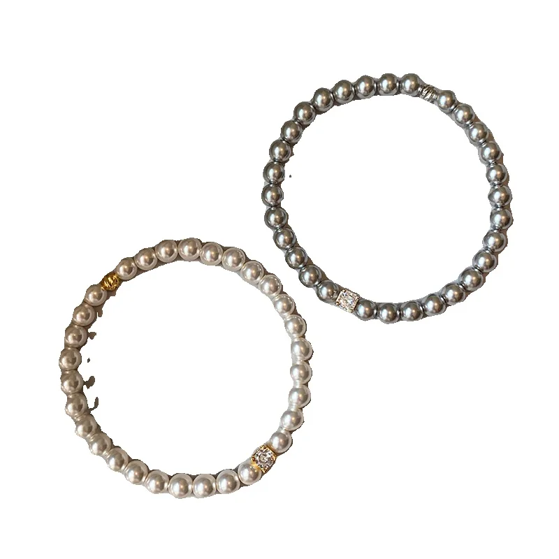 Aurora Zhenduo льняной серый австралийский браслет с белым бриллиантом и жемчугом для