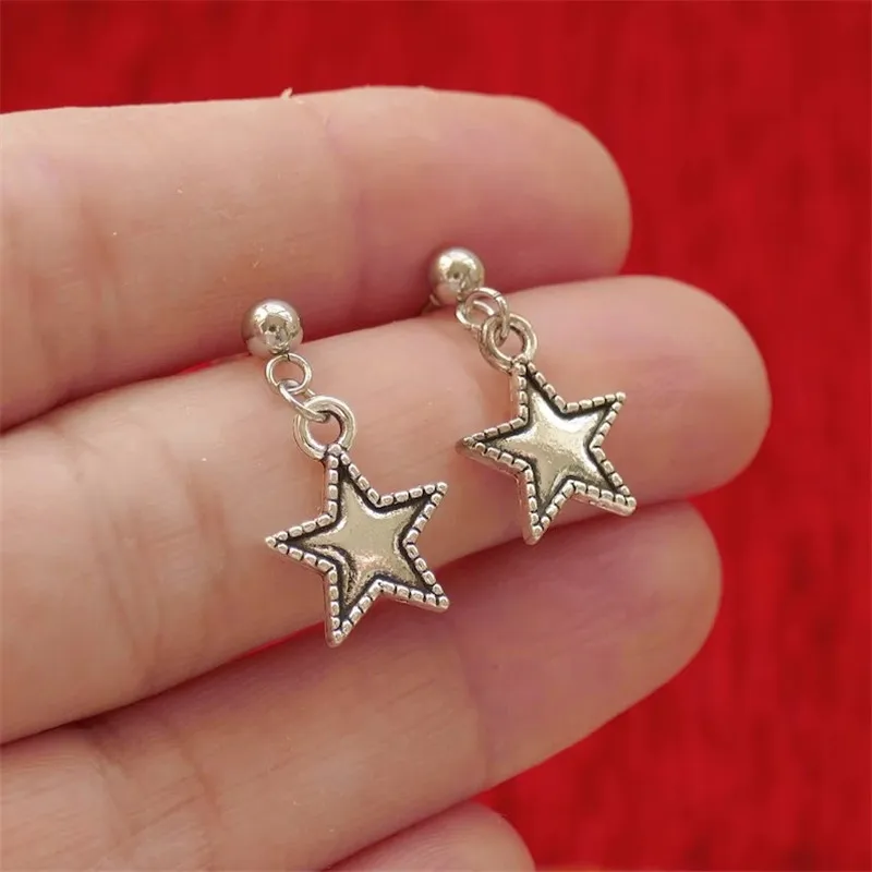 

Star Charm Drop Earrings, Stainless Steel Ball Stud Earrings