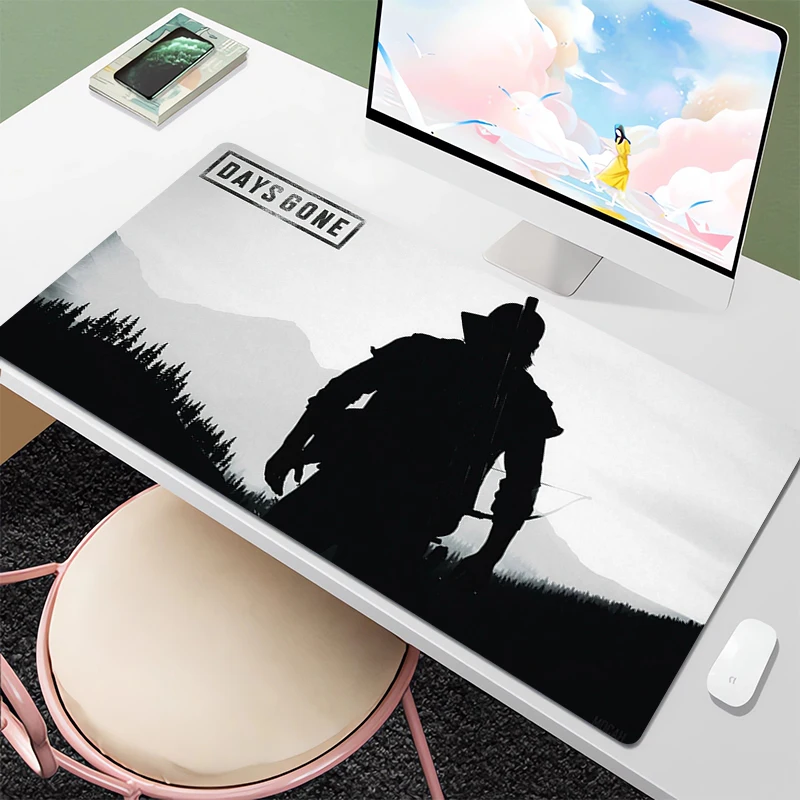 

Days Gone Xxl Gaming Mouse Pad Gamer Table for Pc Computer Desk Mat Mousepad Anime Desktop Accessories Deskpad Desktops Cabinet