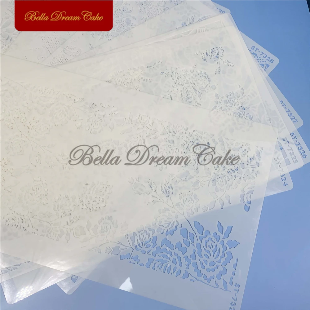 1 шт. цветочный дизайн кружевной трафарет для торта домашний питомец шоколад