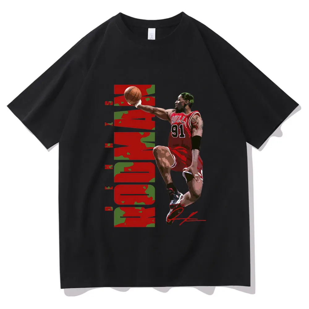 

Dennis Rodman Cotton T Shirt Summer Men Women Hip Hop Short Sleeve Boy Basketball Tee Tops Mob Travis Scotts Astroworld Tshirt