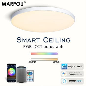MARPOU RGB Smart Ceiling light With App Voice Control Alexa/Google Remote Control 220V Smart lamp led lights for room Bedroom 1