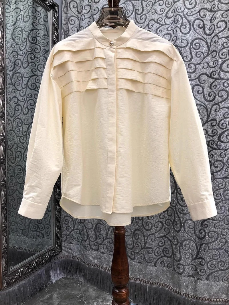 Новые горячие продажи рубашки 1920 весенний стиль женские плиссированные