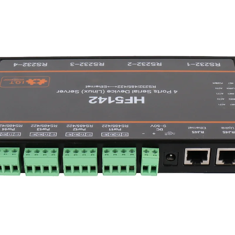 

HF5142B RS232 to Ethernet, Rs485 to Ethernet, 4 Ports RJ45 RS232/485/422 Serial To Ethernet Free RTOS HF5142B