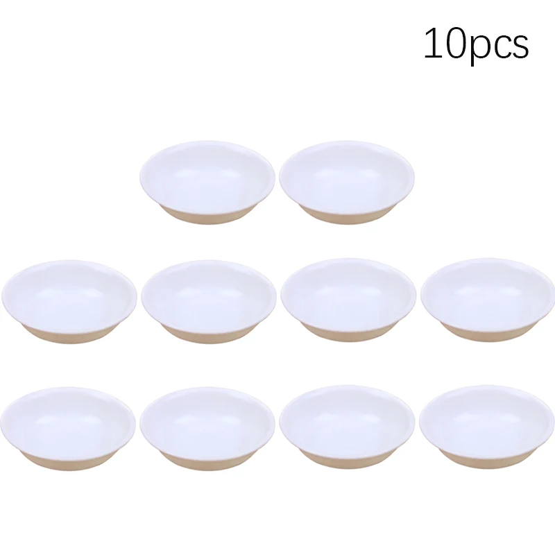 

10pcs White Seasoning Sauce Dishes Butter Mustard Sushi Vinegar Soy Plastic Plate Bowl Kitchen Saucer For Restaurant Home Buffet