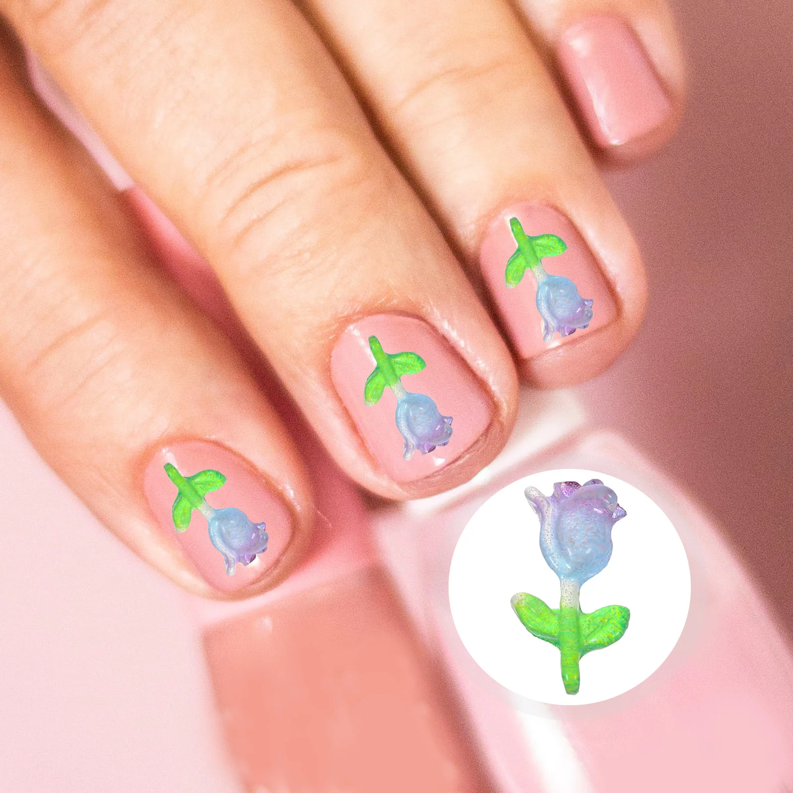 

60 Pcs Nail Charms Bulk Flowers Nails Gems Acrylic Three-dimensional Decorations