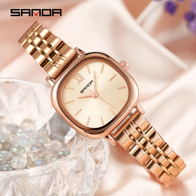 

SANDA 1098 Fashion Women Watch Top Brand Luxury Lady Girl Wristwatch Stainless Steel Bracelet Classic Original Female Clock Gift