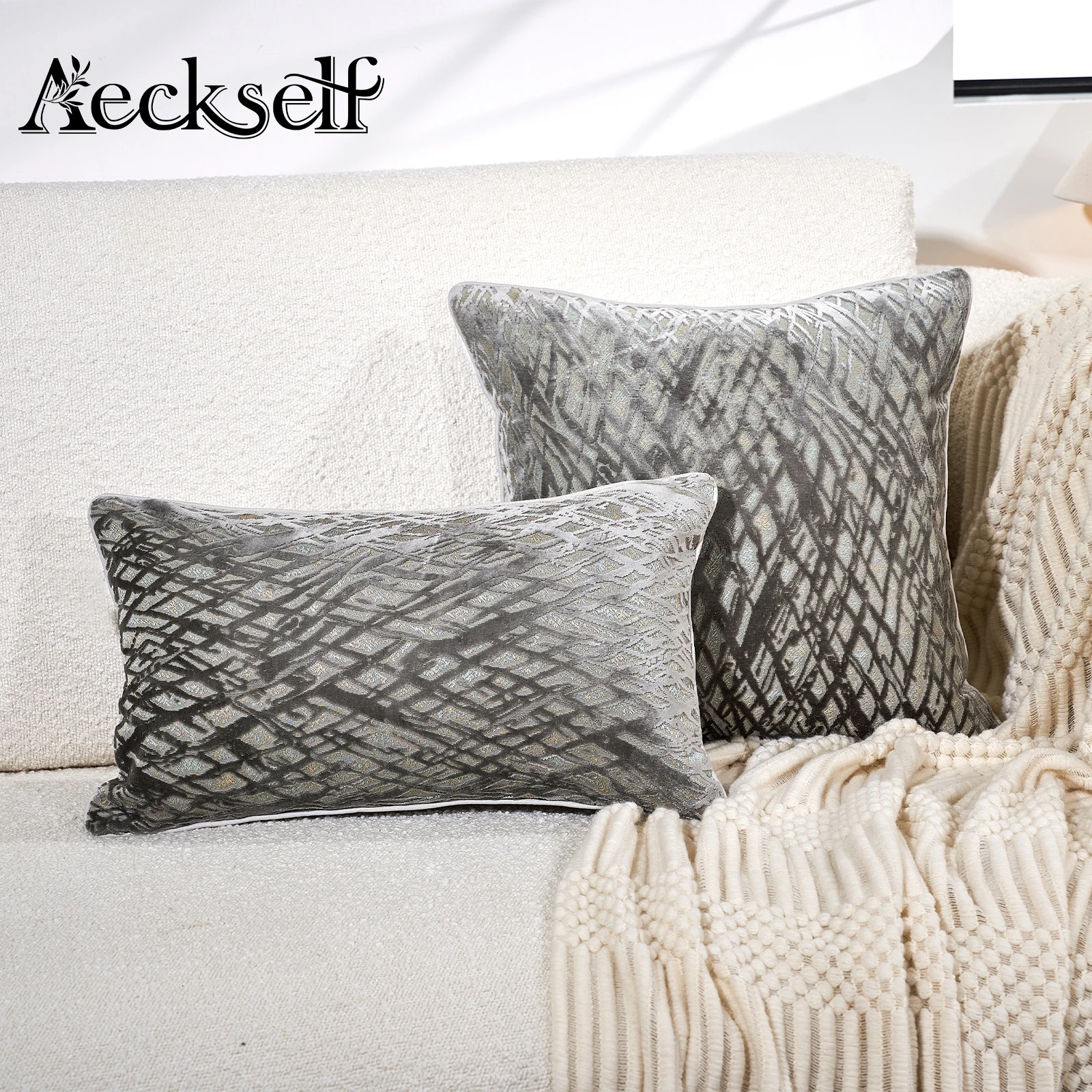 Роскошная бархатная наволочка Aeckself в полоску домашний декор декоративная