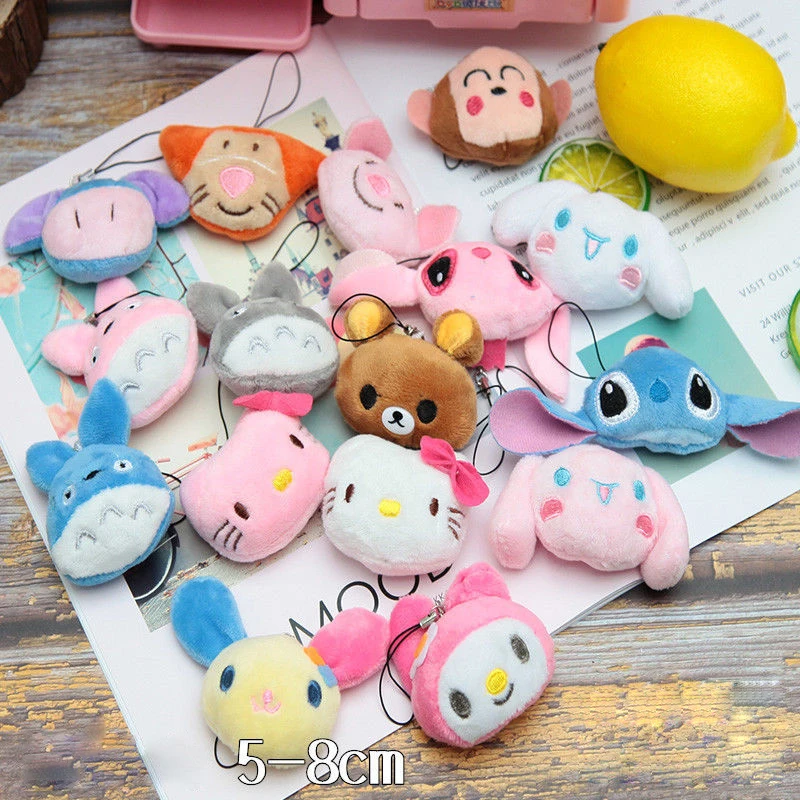 

5pc/set Cartoon Animals Plush Dolls Girl Mini Kawaii Stuffed Toys Cute Anime Plush Keychain Pendant Children Party Small Gifts