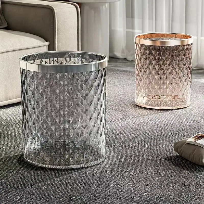 Роскошный мусорный бак акриловые прозрачные мусорные баки цвета шампанского