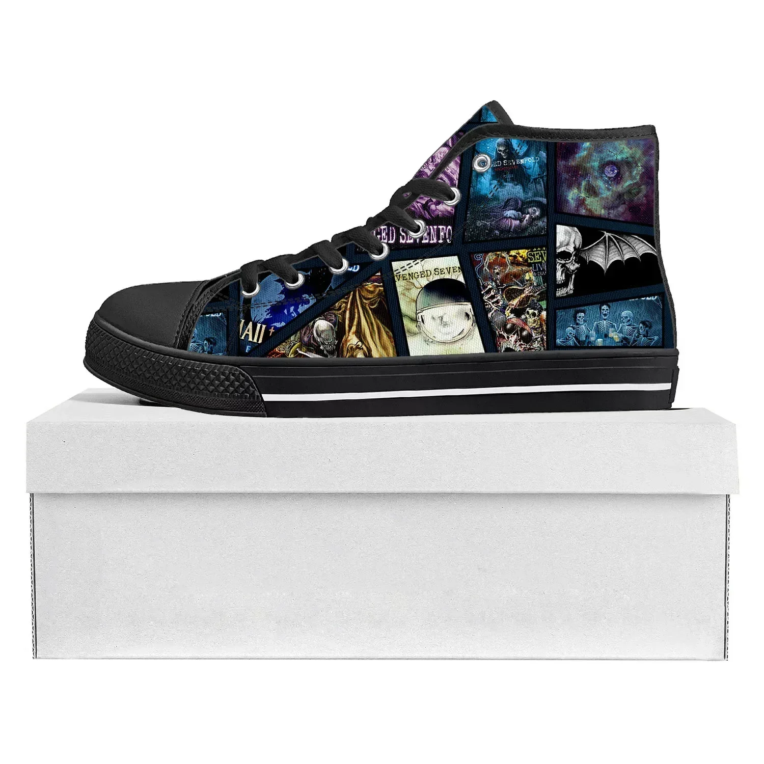 Фото Кеды Avenged Sevenfold A7X Custom High Top из канваса для мужчин и женщин, повседневная обувь унисекс для пар №3