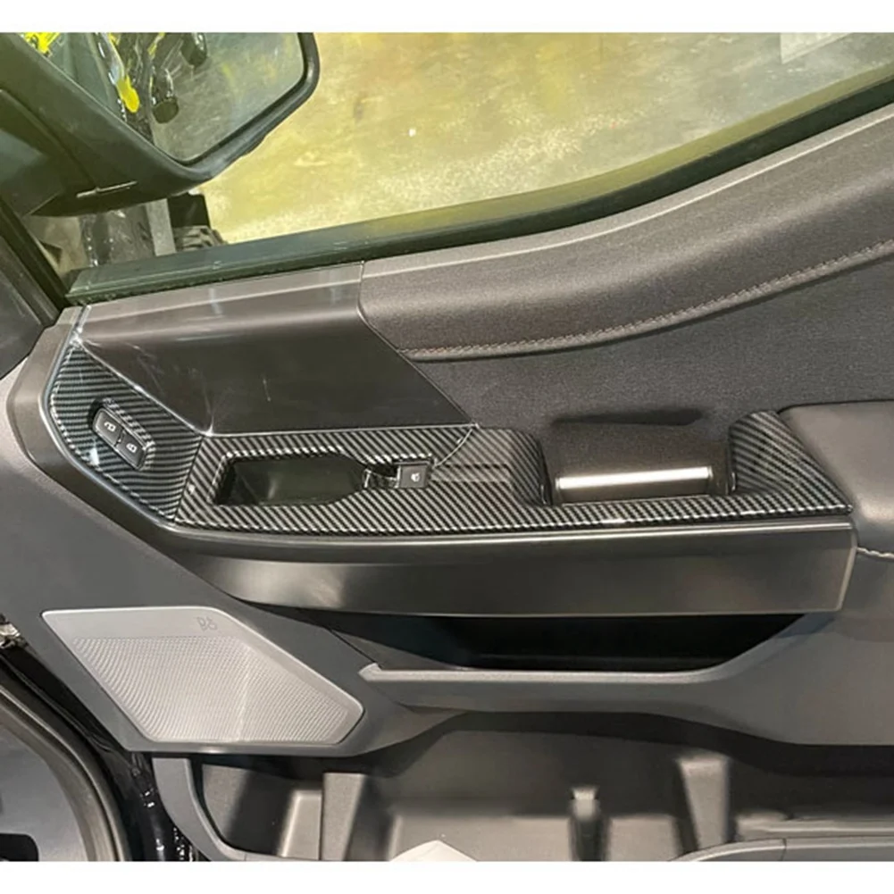 

Car Carbon Fiber Window Glass Lift Button Trim Switch Cover Door Armrest Panel Sticker for Ford F150 2022 2023