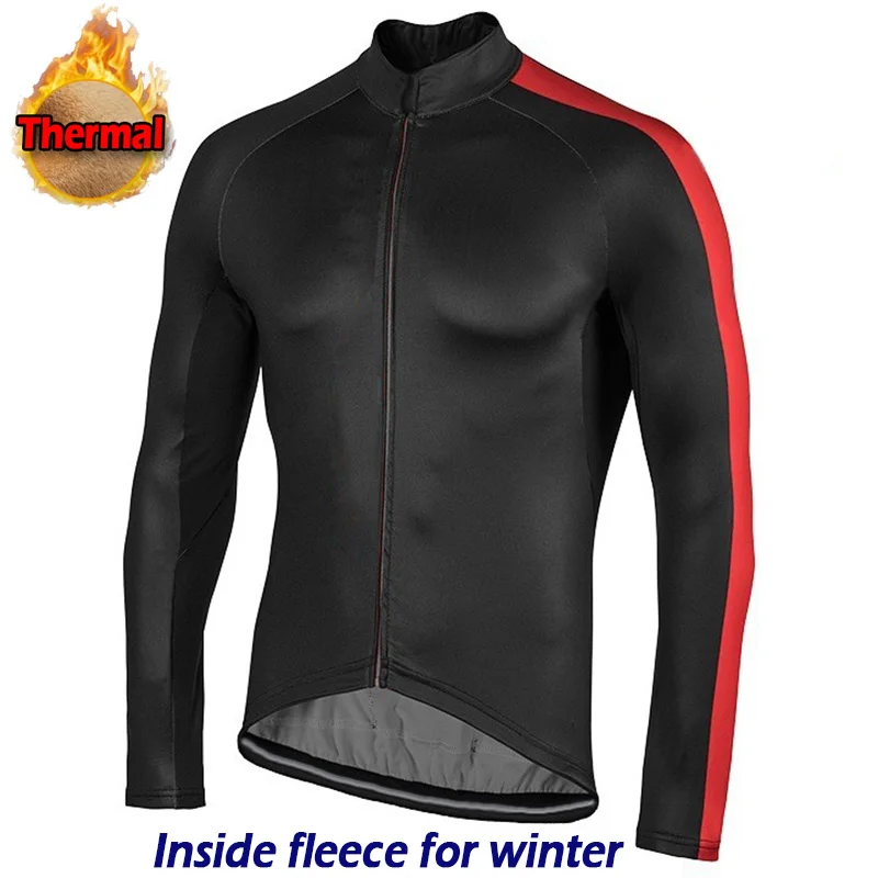 

Men Winter Bike Thermal Jacket Cycling Jersey Quality Warm Coat Bicycl Mtb Downhill Outdoor Long Sleeve Uniform Black Sport Tops