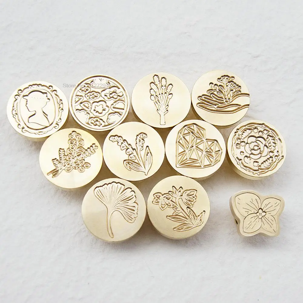 

Plant Leaf Flowers Wax Seal Stamp Forest Lilac Reed Ginkgo Eucalyptus Eustoma Camellia Lily Orchid Botanical Sealing Stamps