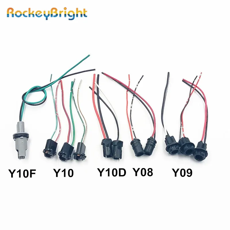 

Rockeybright 100pcs T10 W5W 168 194 Car Socket Connector T10 W5W LED Wedge Light Base Adapter PigTail Extension Wiring Harness