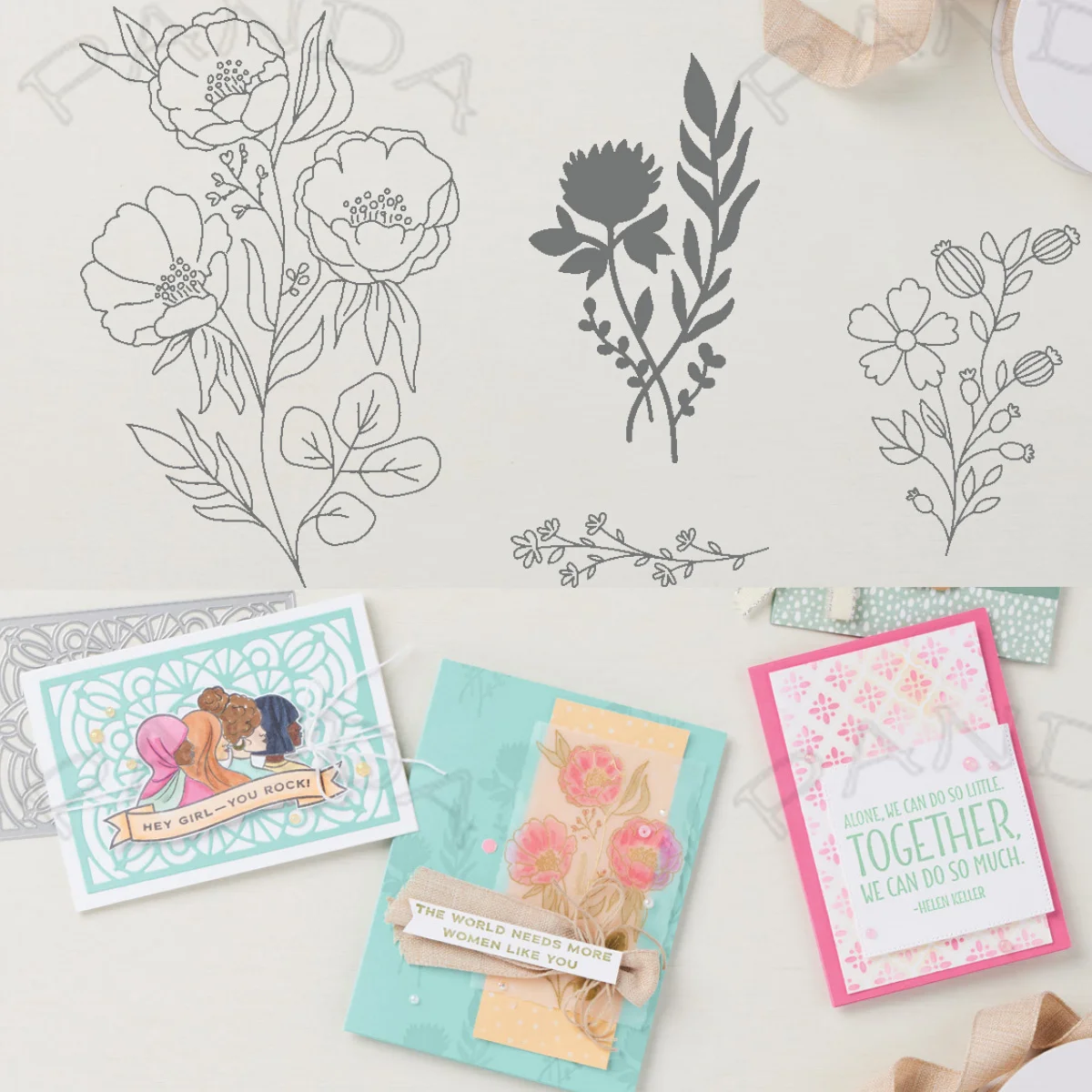 

Cut Flowers New Metal Cutting Dies Clear Stamps Scrapbooking Make Photo Album Card DIY Paper Embossing Craft 2022 Arrival