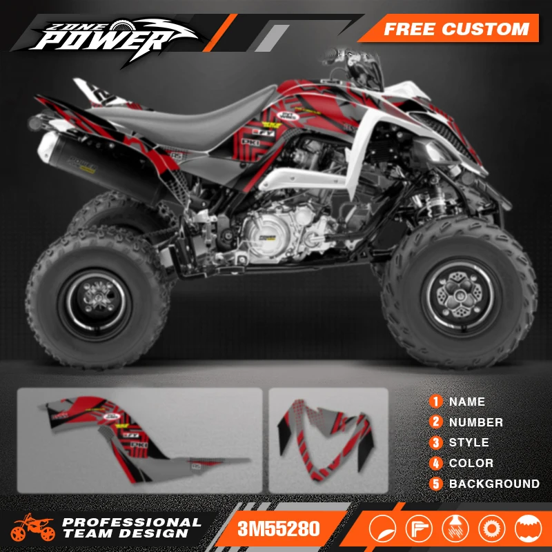Комплект наклеек с графическими наклейками Powerzone для мотоцикла YAMAHA RAPTOR 700 2021 2020 2019