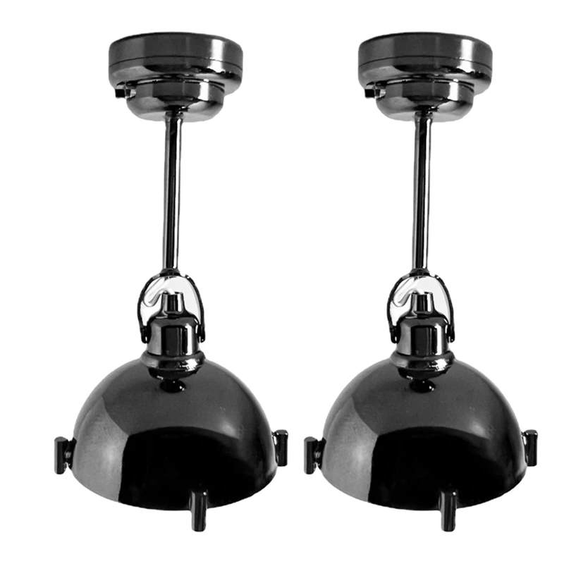 

2 упаковки, имитация кукольного домика, черный Потолочный Мини-светильник 1:12 для гостиной, сцена жизни, декор, мебель для кукольного домика