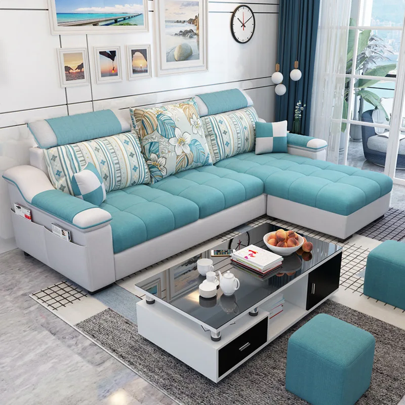 Современные диваны для гостиной тканевый секционный комплект кровати 1905