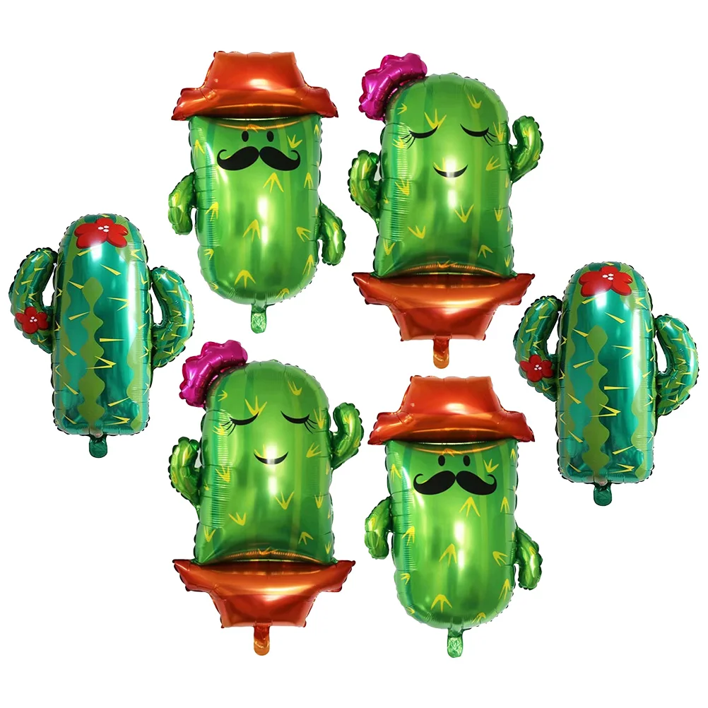 

6 Pcs Mexican Decor Birthday Party Decorations Fiesta Balloons Aluminum Foil Balloons Taco Balloon