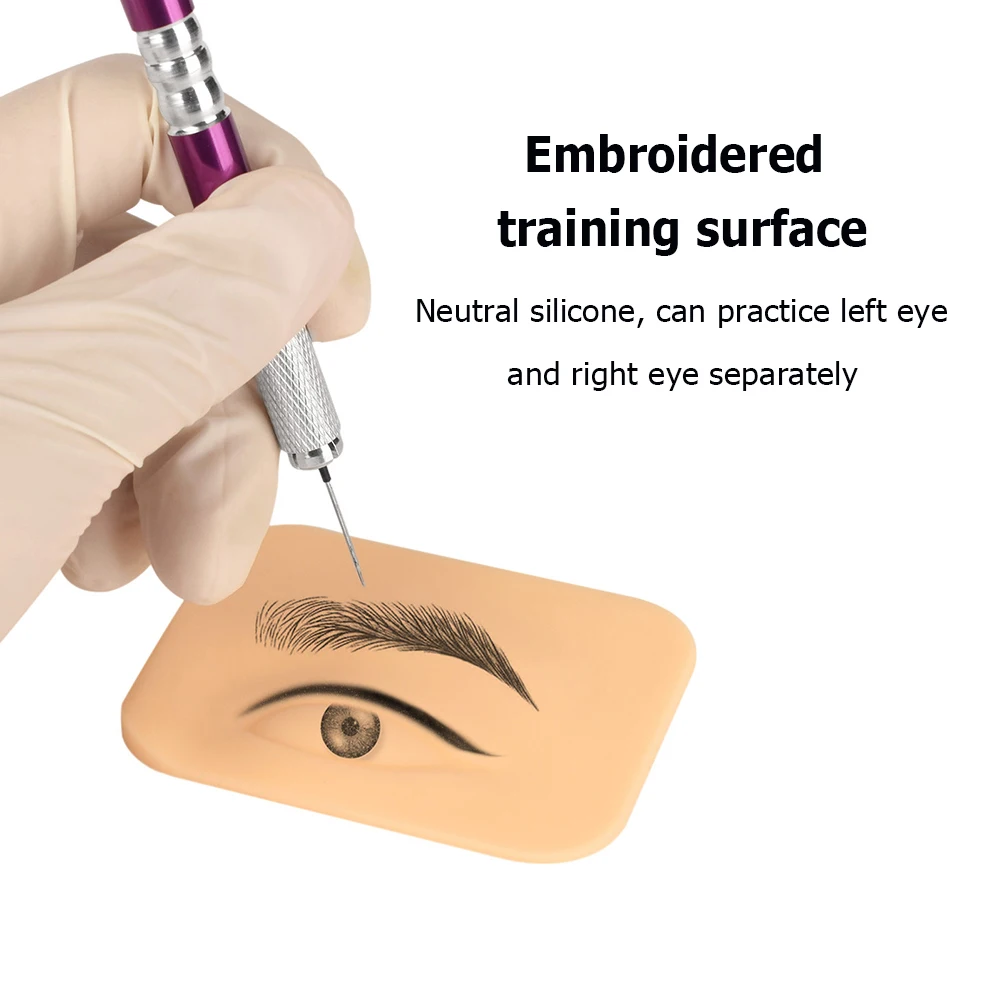 

1 Pair Realistic Eyebrow Tattoo Silicone Practice Skin Tattoo Training Skin Silicone Practice Pad Makeup Beauty Academy