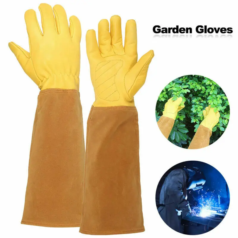 Gardening Work Labor Protection Gloves Rose Pruning Thorn Thistles Cut Proof Bushes Long Leather Soft Breathable Gauntlet