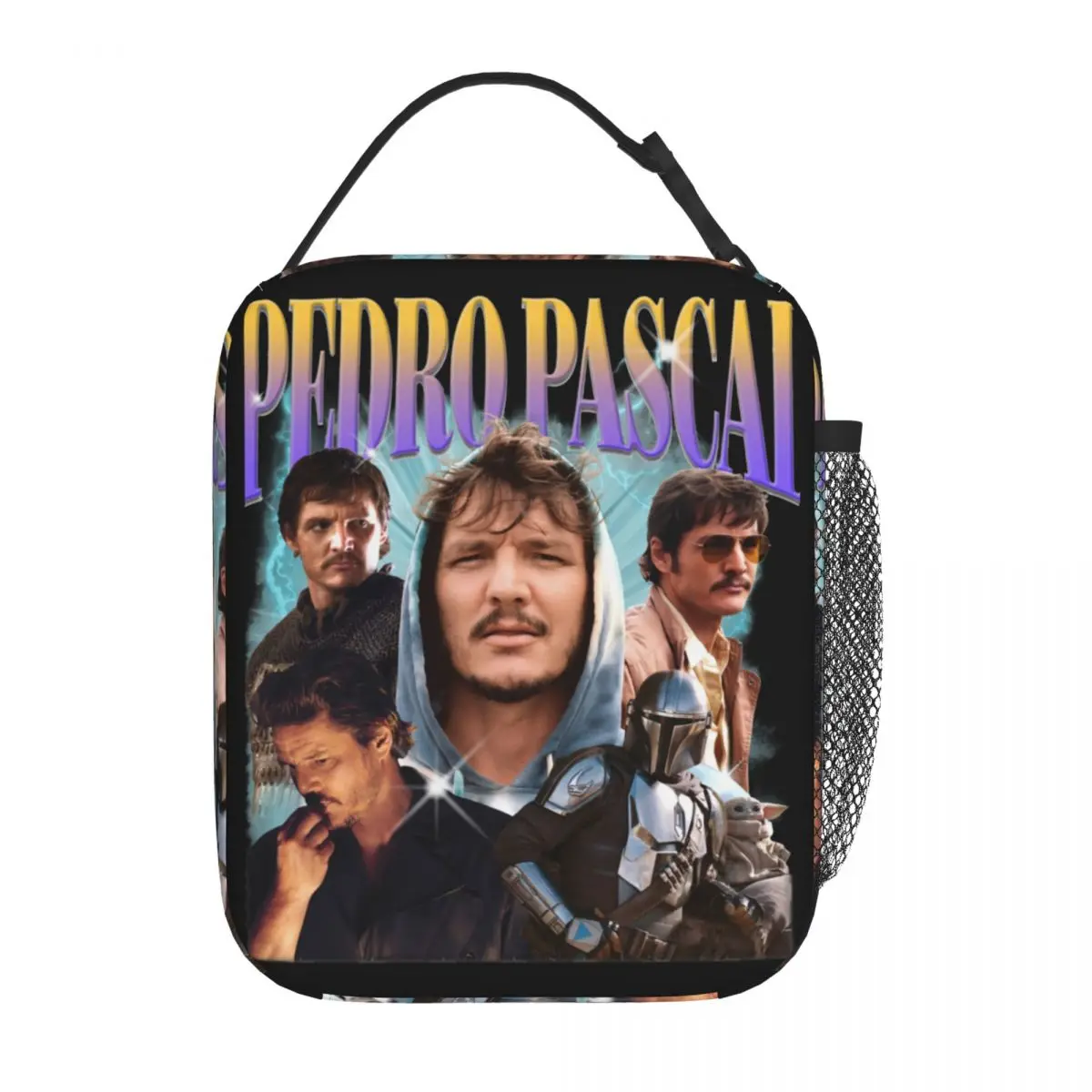 

Pedro Pascal Insulated Lunch Bag Actor Pascal Food Box Portable Cooler Thermal Bento Box Work