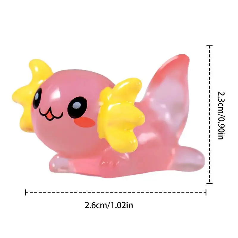 Светящиеся миниатюры Аксолотль Ambystoma милые фигурки аквариума из смолы