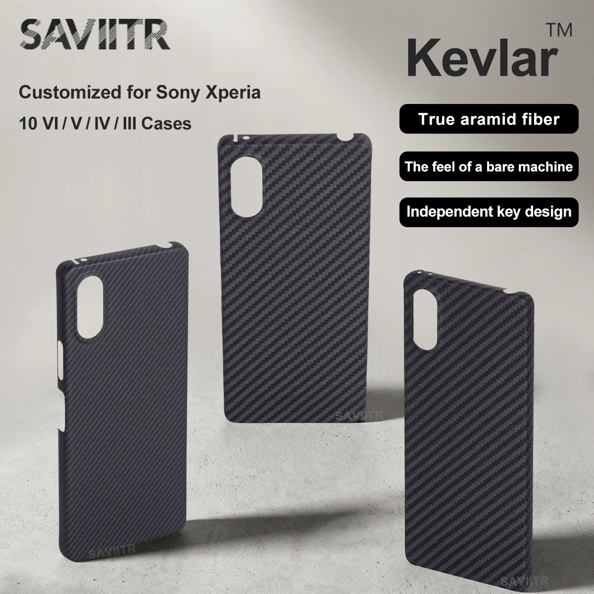 Фото Магнитный чехол SAVIITR из кевлара для Sony Xperia 10 VI/V/IV/III, чехлы для мобильных телефонов из арамидного углеродного волокна, ультратонкие легкие чехлы №1