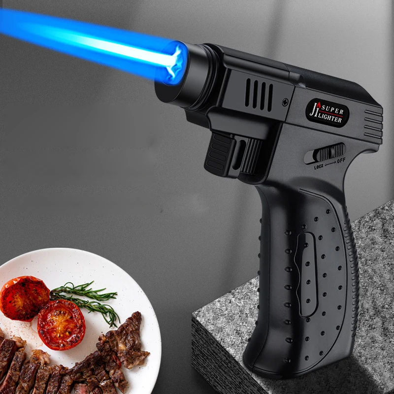 bbq kitchen torch turbo lighter large capacity airbrush jewelry metal welding gift lighter gas windproof lighter outdoor gadget free global shipping