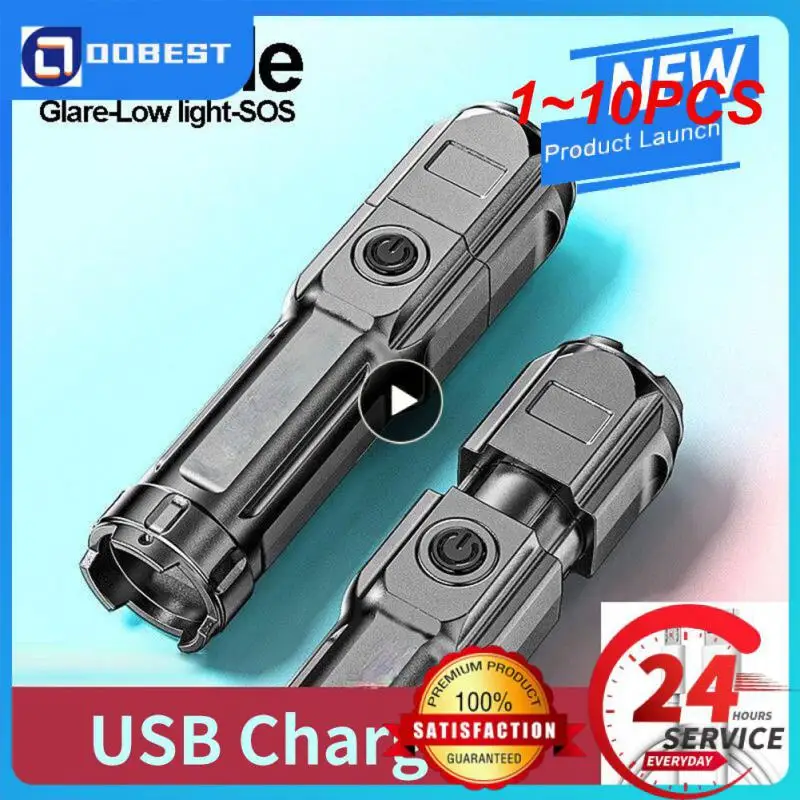 

Фонарик яркий портативный, водонепроницаемый, с USB-зарядкой, 1-10 шт.