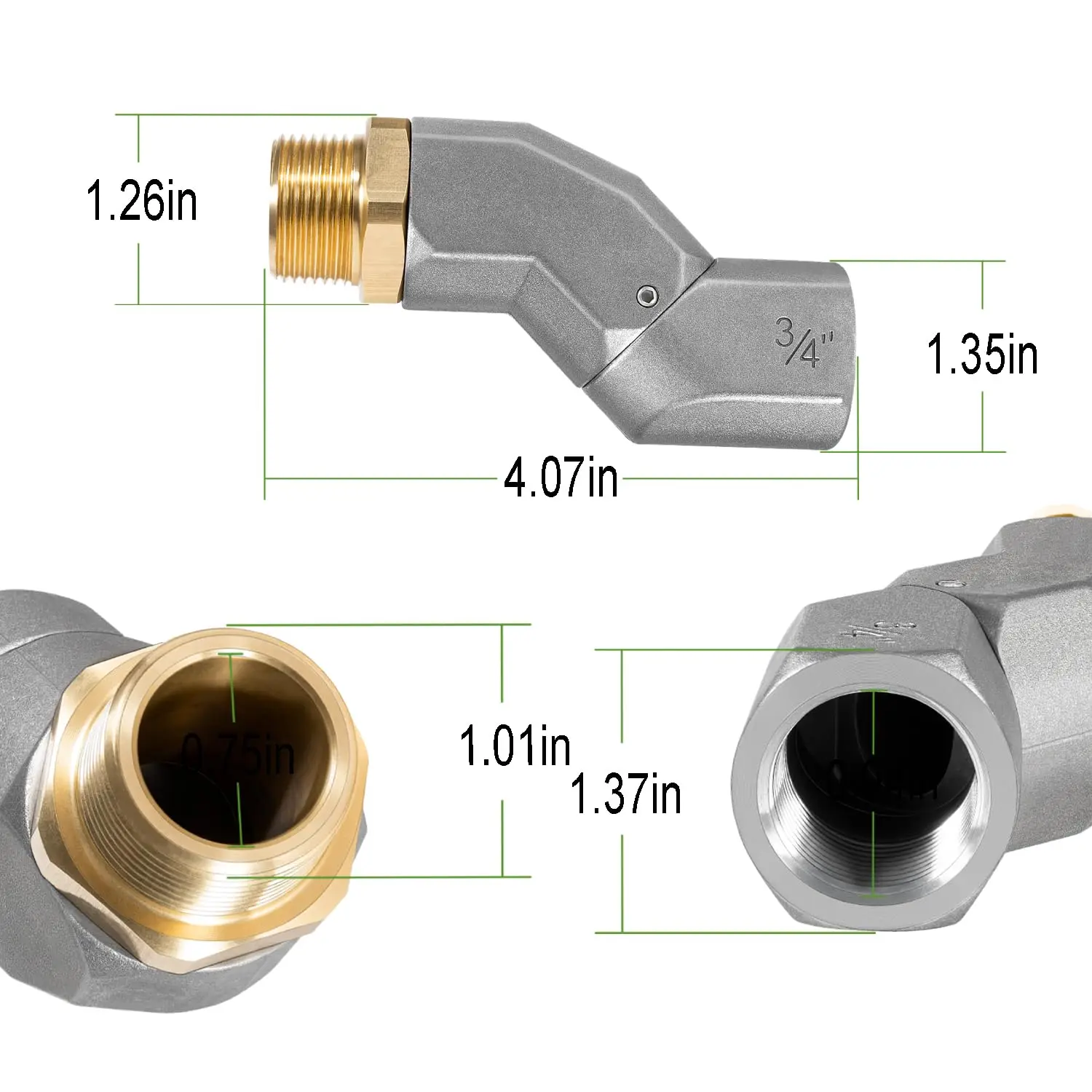 Поворотник топливного шланга MX 3/4 дюйма поворотный для с разъемом NPT и