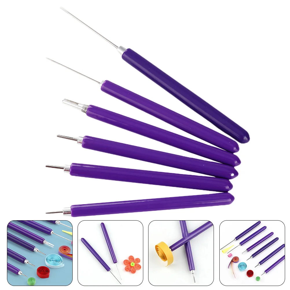 

Quilting Kit Paper Quilling Tool Set Home DIY Pen Needle Kits Crafts Purple Stainless Steel Supplies Flower Rolling