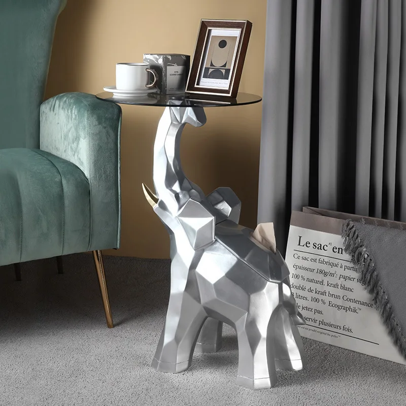 

Nordic Elephant Floor Ornaments Coffee Table Living Room Multifunctional Paper Towel Storage Home Decoration Housewarming Gift
