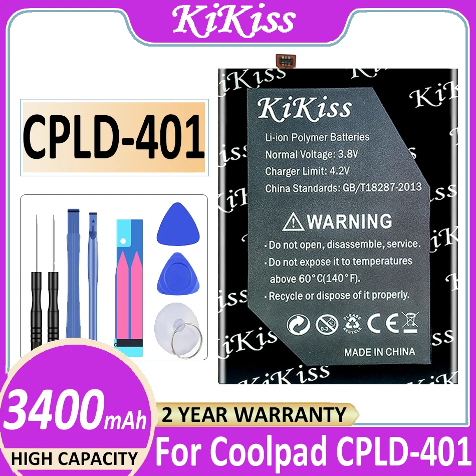 

Original KiKiss Battery CPLD401 3400mAh For Coolpad CPLD-401 CPLD 401 Batteries